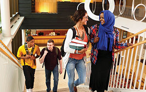 students on stairs