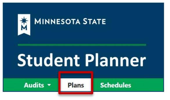 Screenshot showing the Plans tab in the menu