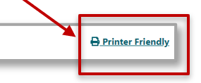 Screenshot of the printer friendly option