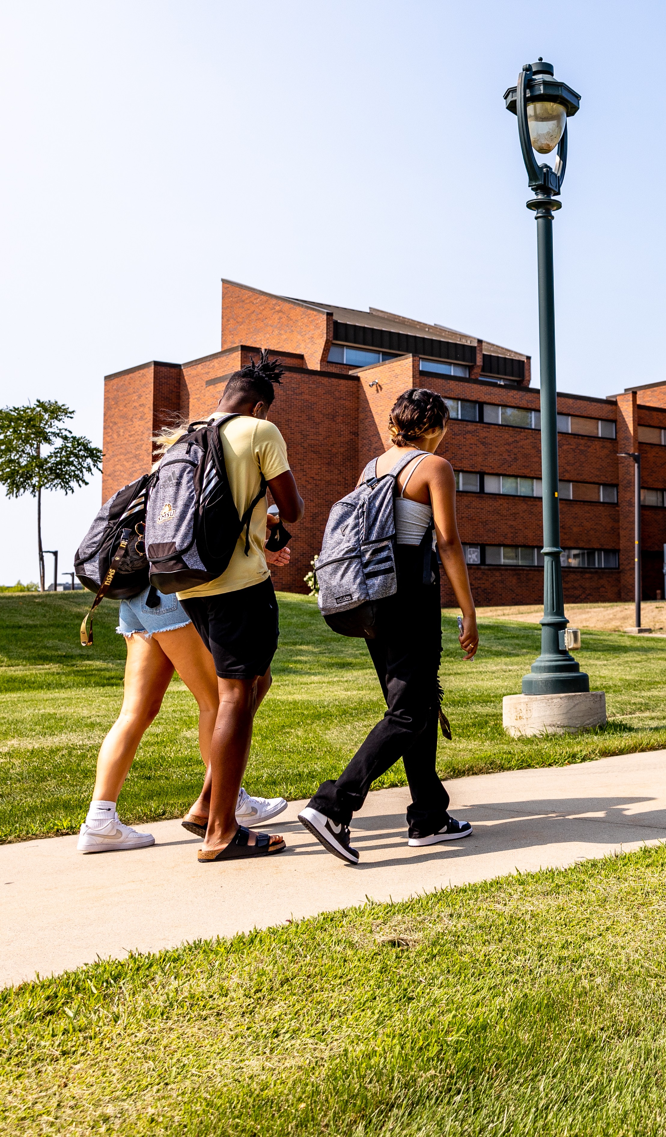 Students walking on campus