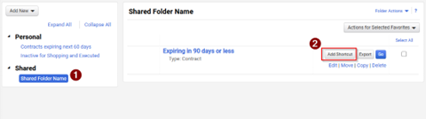 screenshot from JAGGAER of screenshot from JAGGAER ohighlighting ability to add shared folder as a shortcut