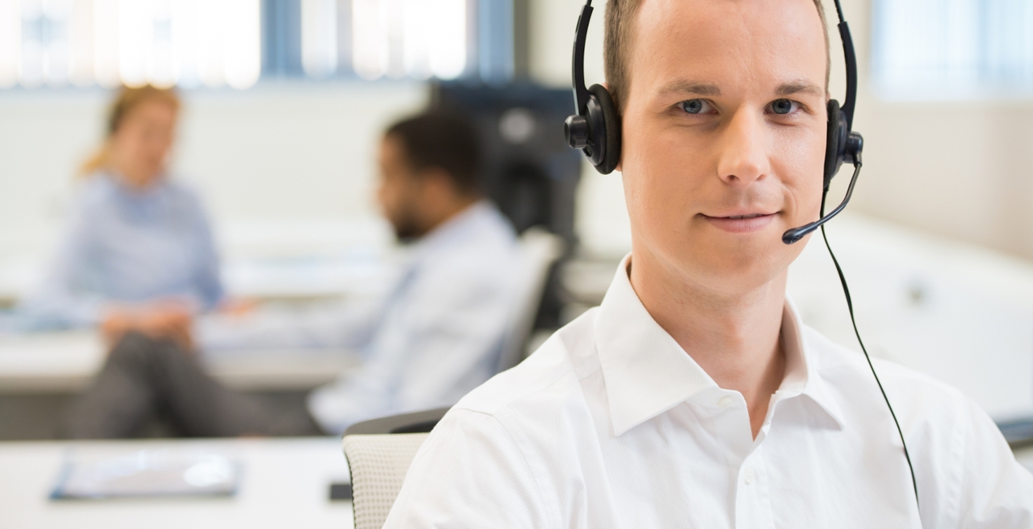 Help desk staff on phone